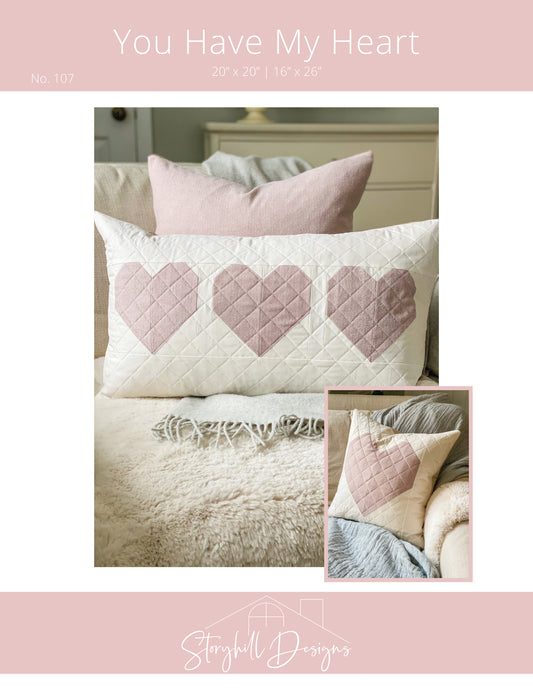 You Have My Heart Pillow Cover PDF Pattern